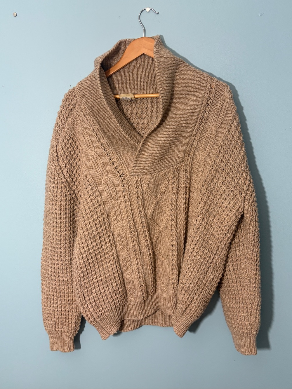 FALCARRAGH IRISH Chunky Wool FISHERMEN KNIT Size XL